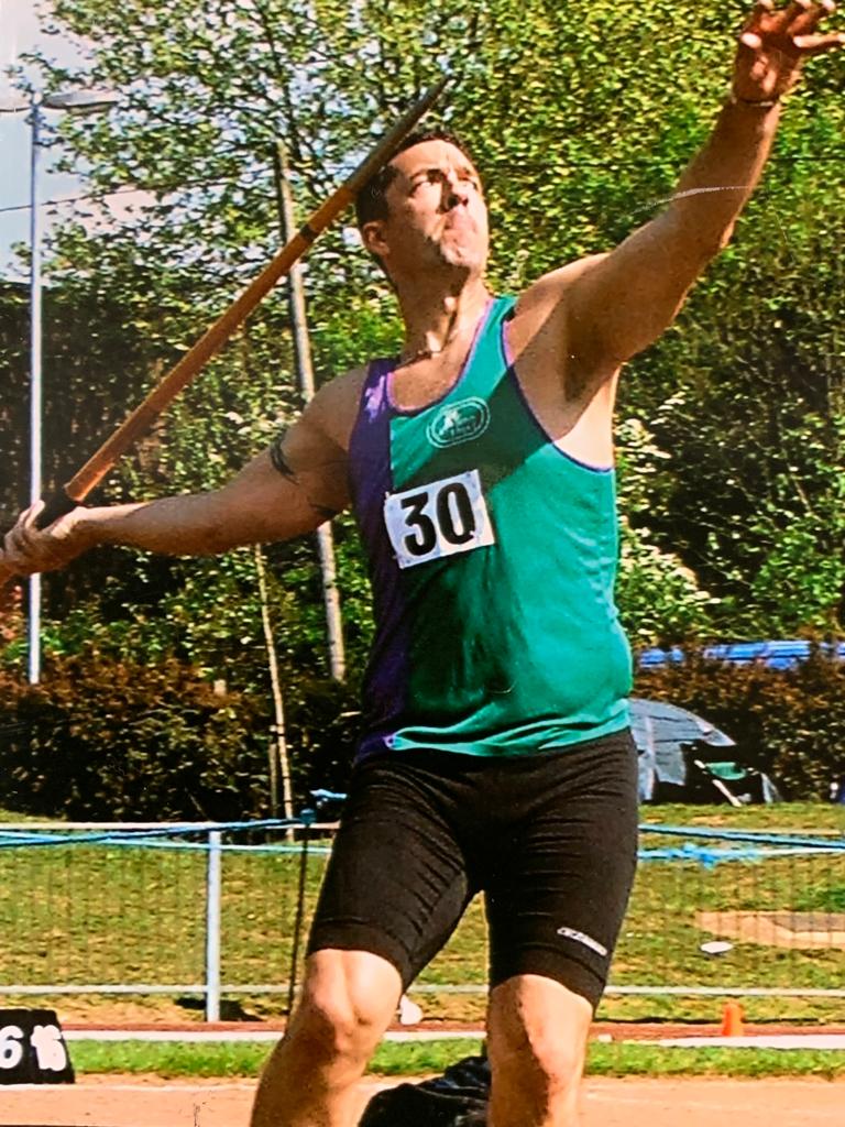 Trevor throwing javelin for club